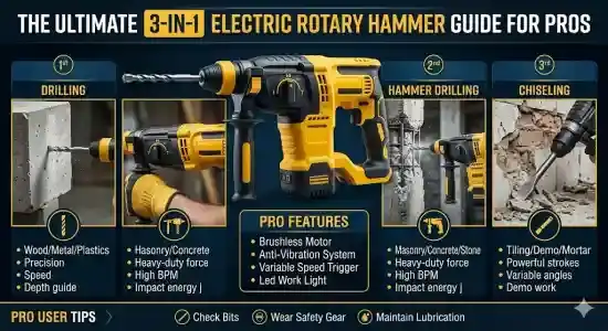 The Ultimate 3-in-1 Electric Rotary Hammer Guide for Pros